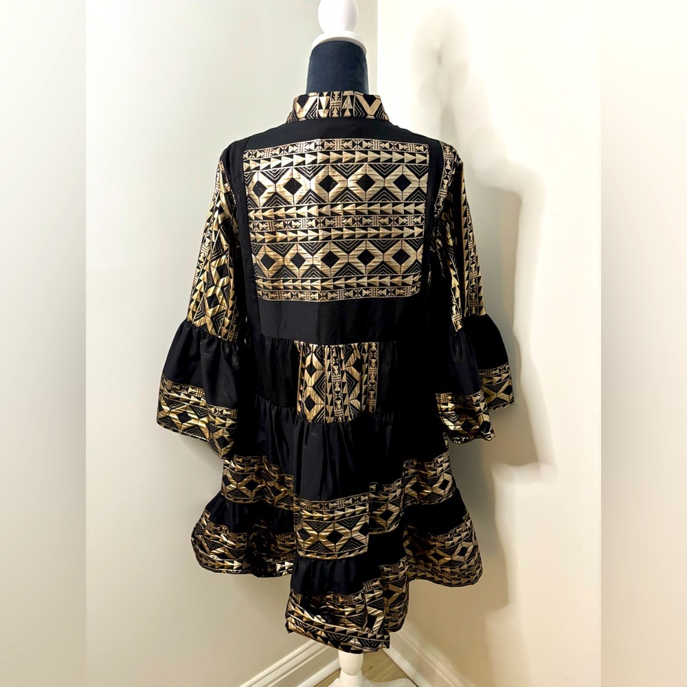 NWT Lace Black & Bronze Dress Size L - Picture 4 of 10
